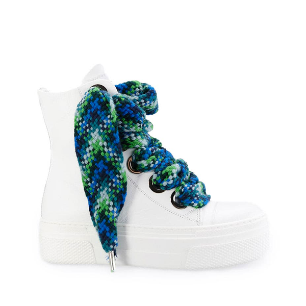 Calipso 300 v.3. Sneaker blanca cordones azules